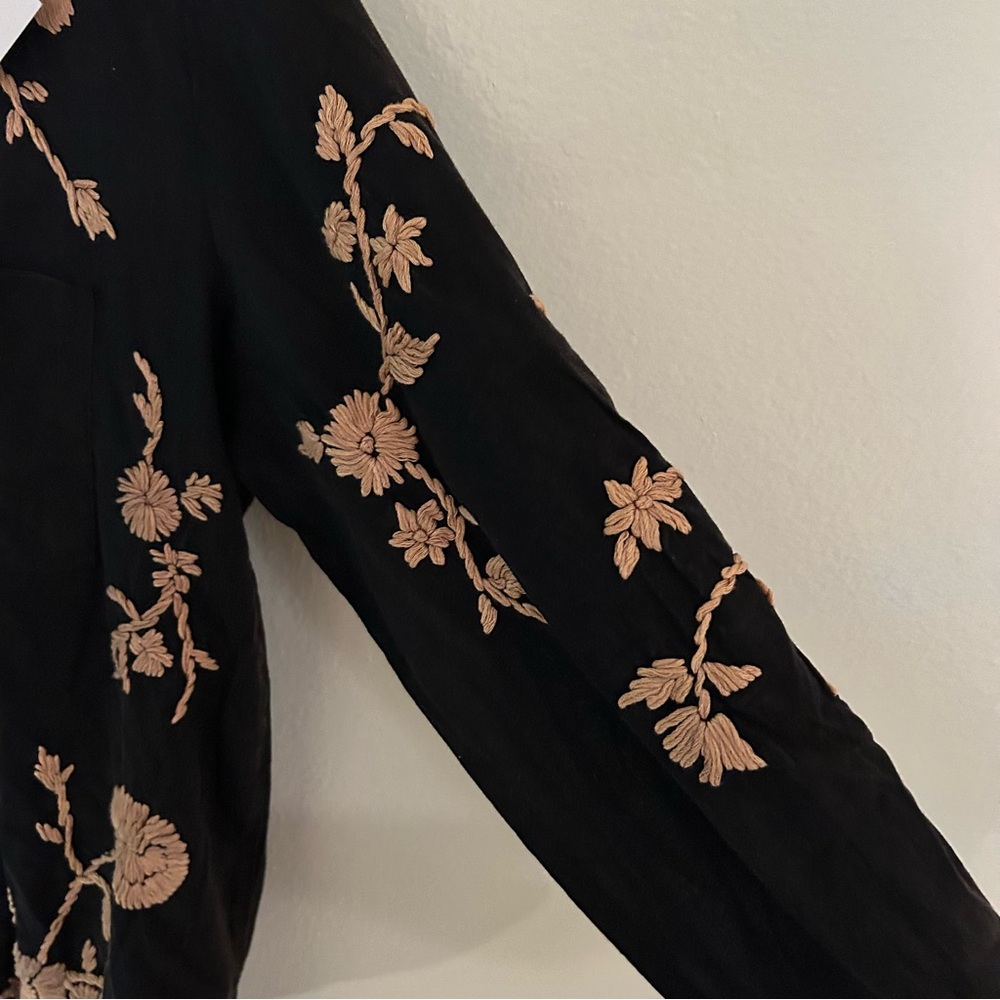 Black Embroidered Button-Up Shirt - - Picture 9 of 9